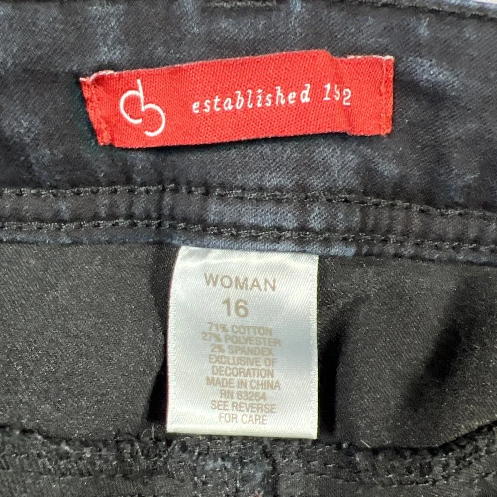 DB Established 1962 Jeans Women 16 Black Denim Cotton Stretch High Rise Straight